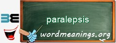 WordMeaning blackboard for paralepsis